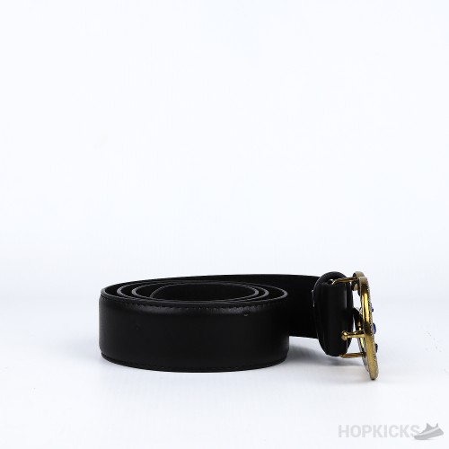 GG Golden Design Buckle Black Belt