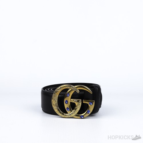 GG Golden Design Buckle Black Belt