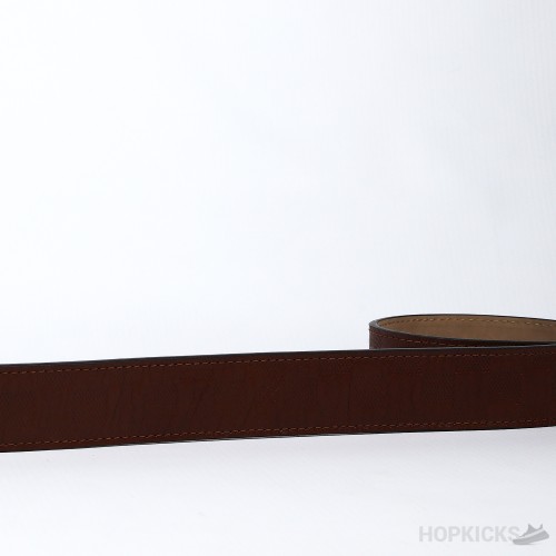 LV Golden Brown Square Pattern Belt