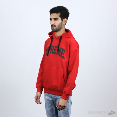 Supreme Black Logo Red Hoodie (Economy Batch)