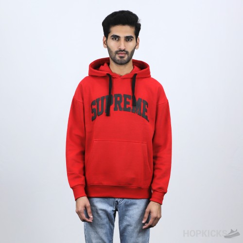 Supreme Black Logo Red Hoodie (Economy Batch)