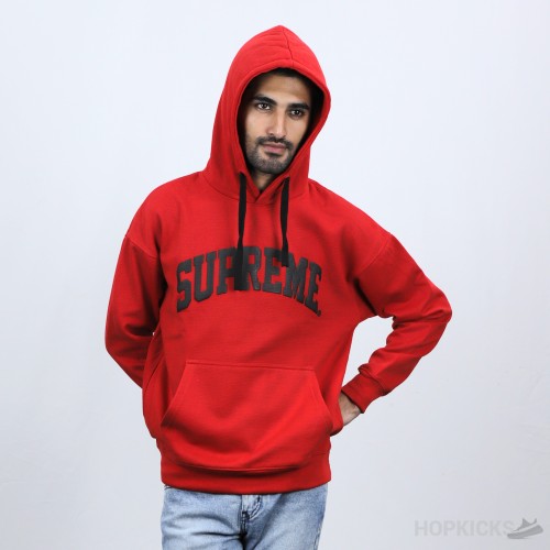 Supreme Black Logo Red Hoodie (Economy Batch)