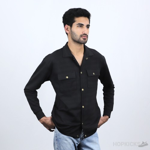 Kenzo Regular Fit Polo Neck Suede Shirt Jacket (Economy Batch)