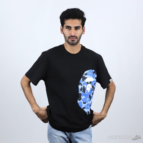 Bape Blue Camo Print Black T-Shirt (Economy Batch)