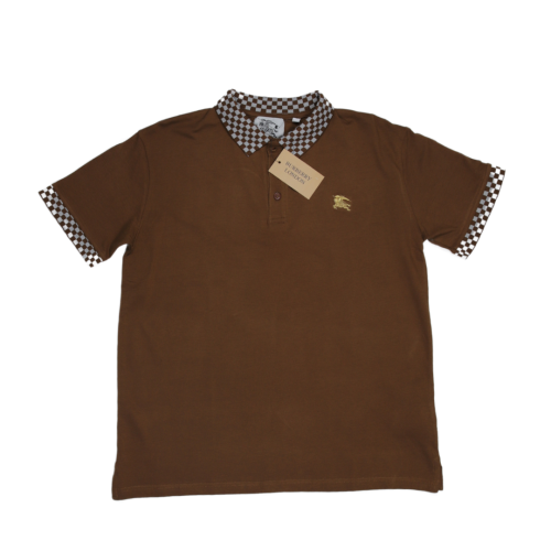 Burberry Brown Checkered Collar Polo T-Shirt (Economy Batch)