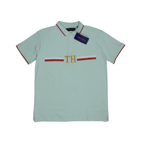 Tom Hilfiger Stripped White Polo T-Shirt (Economy Batch)