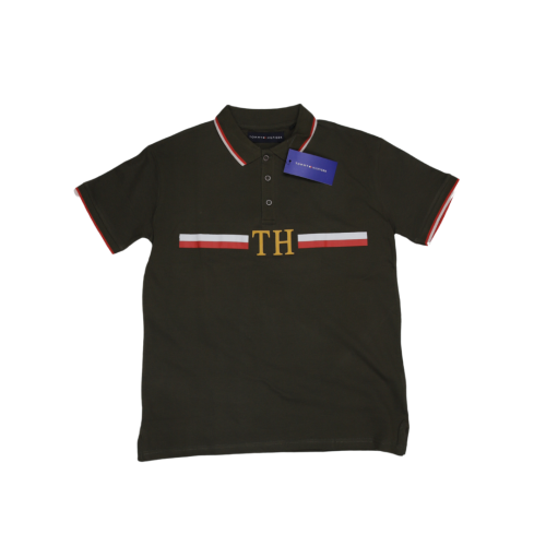 Tom Hilfiger Stripped Brown Polo T-Shirt (Economy Batch)