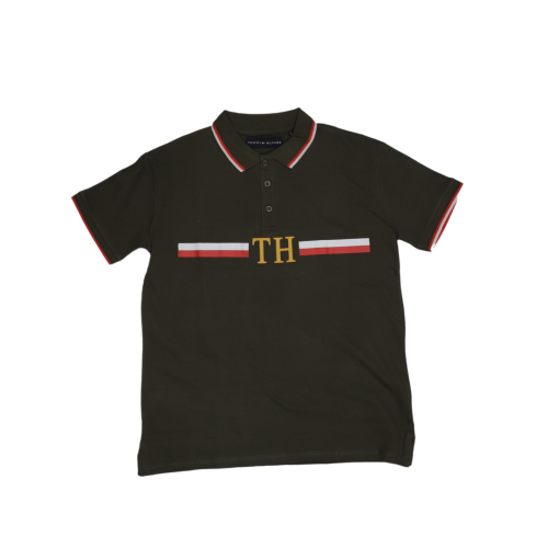 Tom Hilfiger Stripped Brown Polo T-Shirt (Economy Batch)