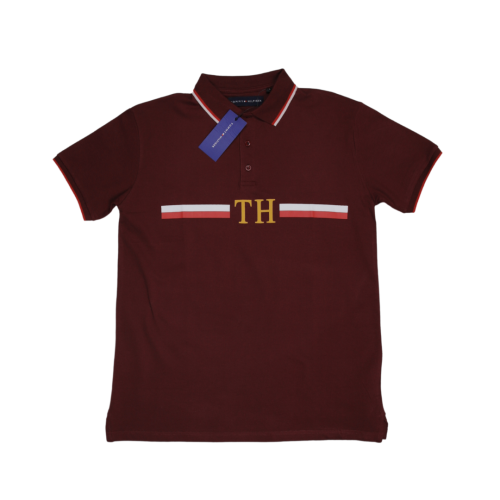 Tom Hilfiger Stripped Red Polo T-Shirt (Economy Batch)