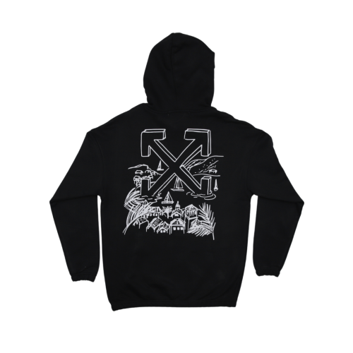Off-White Oversize Back Print Hoodie Black (Economy Batch)