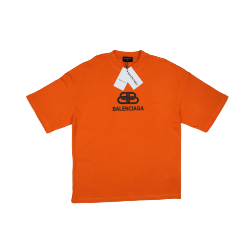 Balenciaga Logo Printed Orange T-Shirt (Economy Batch)