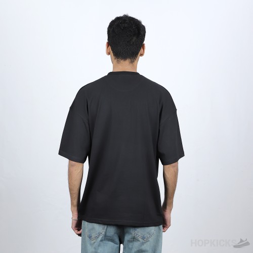 Palm Angels Black Cotton Sprayed Logo Printed Crew Neck T-Shirt (Economy Batch)