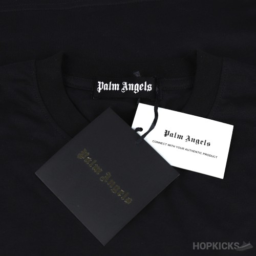 Palm Angels Black Cotton Sprayed Logo Printed Crew Neck T-Shirt (Economy Batch)