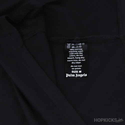 Palm Angels Black Cotton Sprayed Logo Printed Crew Neck T-Shirt (Economy Batch)