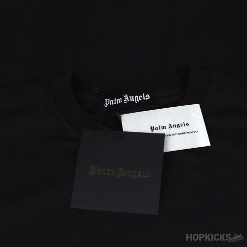 Palm Angels Black Cotton Sprayed Logo Printed Crew Neck T-Shirt (Economy Batch)