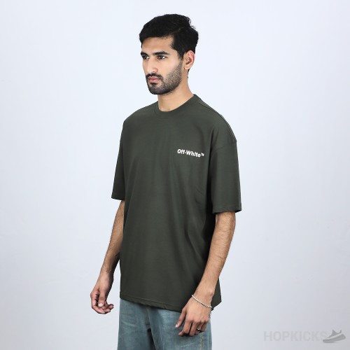 Off-White Olive Cotton Crew Neck T-Shirt (Economy Batch)