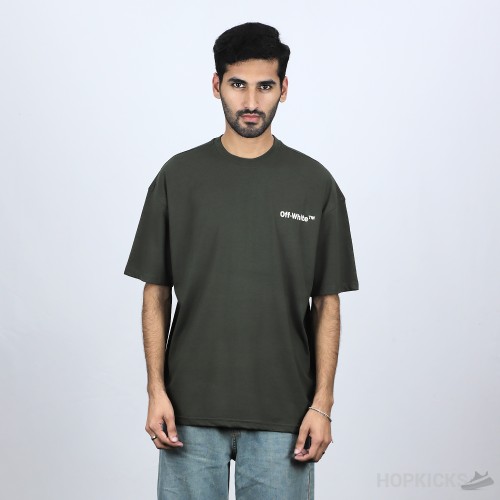 Off-White Olive Cotton Crew Neck T-Shirt (Economy Batch)