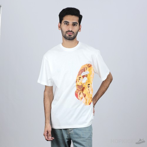 Bape On Fire White T-Shirt (Economy Batch)