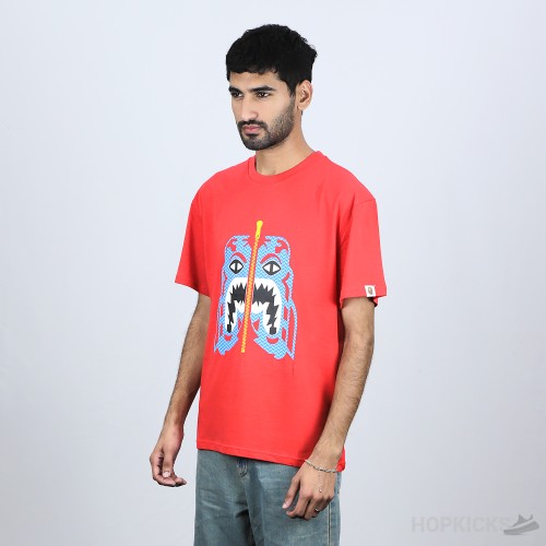 Bape Blue Shark Red T-Shirt (Economy Batch)