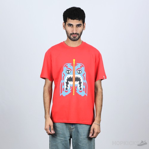 Bape Blue Shark Red T-Shirt (Economy Batch)