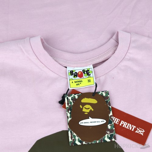 Bape Classic Logo Brown Pink T-Shirt (Economy Batch)