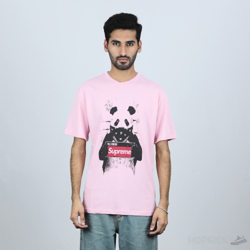 Supreme Wanted Panda Soft Pink T-Shirt (Economy Batch)