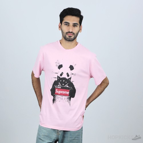 Supreme Wanted Panda Soft Pink T-Shirt (Economy Batch)