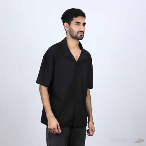 Off-White Textured Black Safari Shirt (Economy Batch)