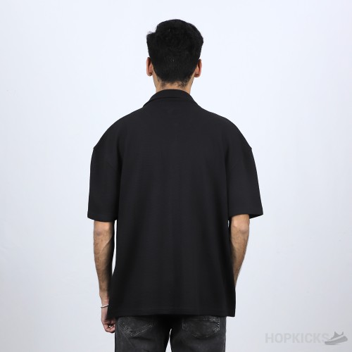Off-White Textured Black Safari Shirt (Economy Batch)