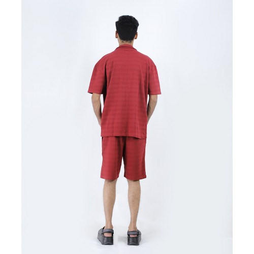 Off-White Maroon Shirt and Shorts (Economy Batch)