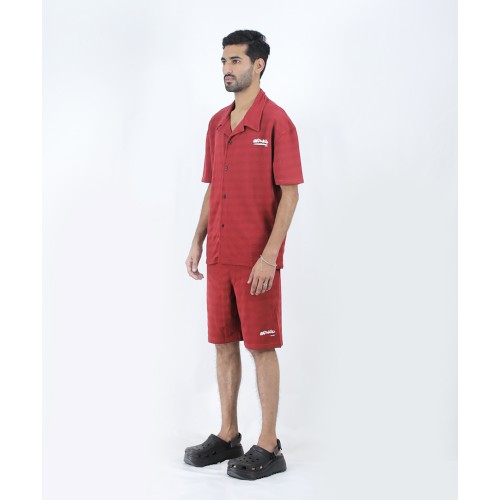 Off-White Maroon Shirt and Shorts (Economy Batch)