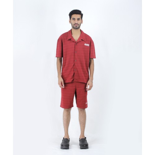 Off-White Maroon Shirt and Shorts (Economy Batch)