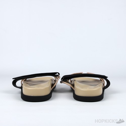 Hermes Chypre Sandals Rose Perle / Noir