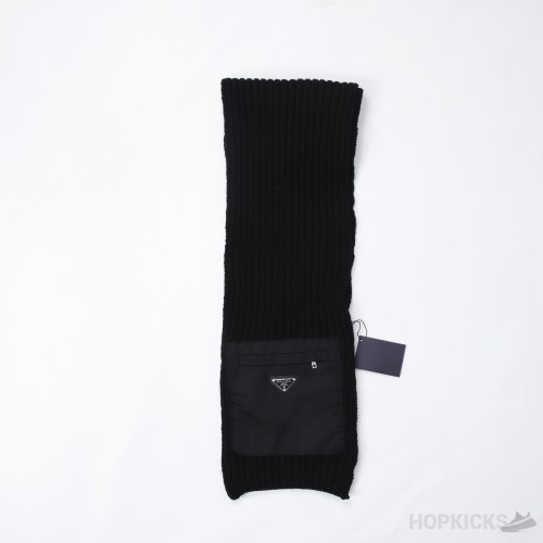 Prada Zipped Pocket Knitted Scarf