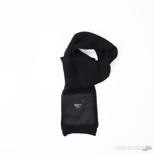 Prada Zipped Pocket Knitted Scarf