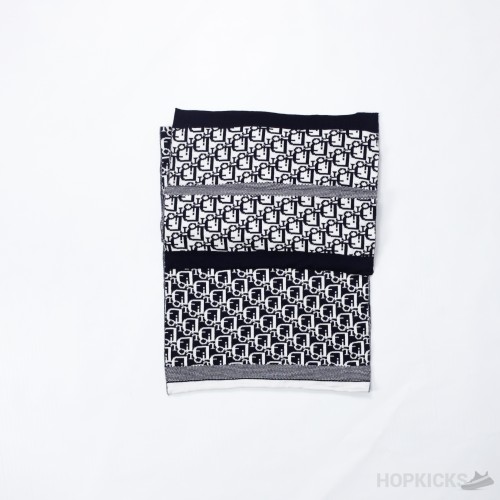 Dior Oblique Scarf Navy Blue Cashmere