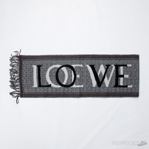 Loewe - Scarf In Wool & Cashmere - Grey