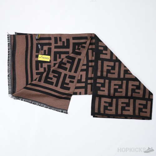 Fendi Ff Wool & Silk Jacquard Knit Scarf