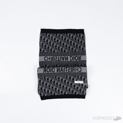 Christian Dior White Black Scarf and Beanie