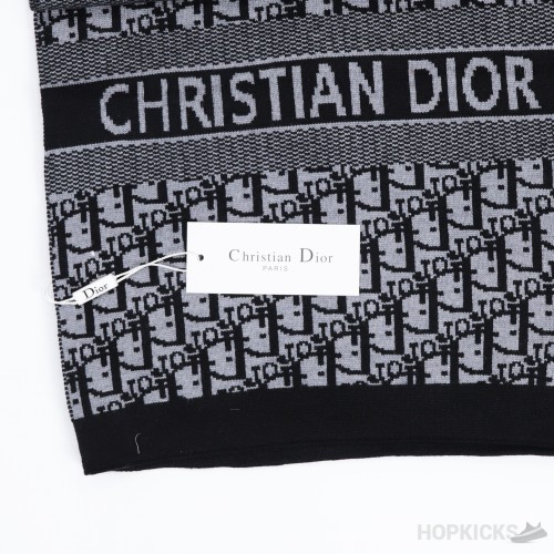 Christian Dior White Black Scarf and Beanie