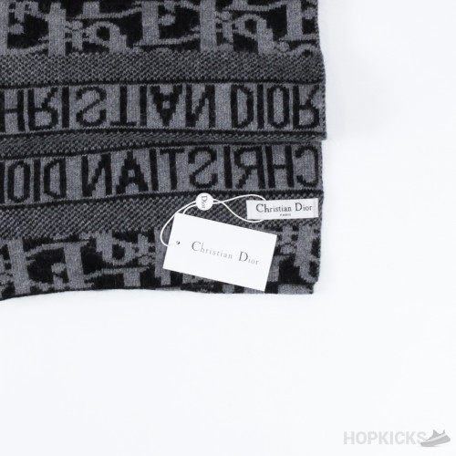 Dior Hat, Scarf Set Black and Grey