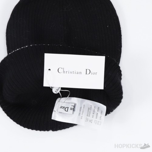 Dior Stripe Hat, Scarf Set Black and Grey