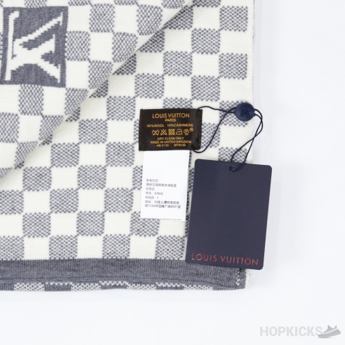 Louis Vuitton Hat, Scarf Set White and Grey