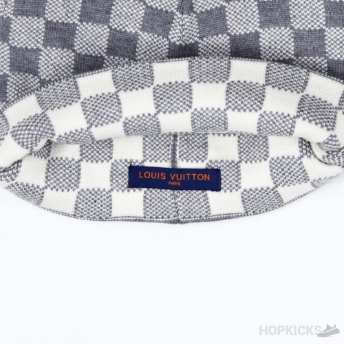Louis Vuitton Hat, Scarf Set White and Grey