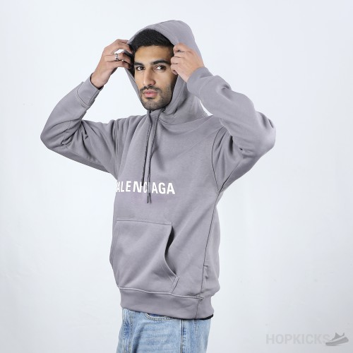 Bale*ciaga Front Side Printed Grey Hoodie (Economy Batch)