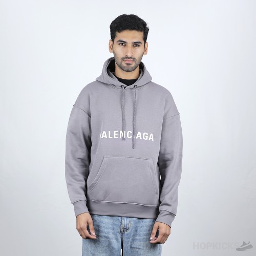 Bale*ciaga Front Side Printed Grey Hoodie (Economy Batch)