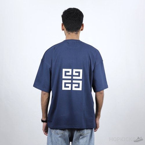 Givenchy Front Side Printed Blue T-Shirt (Economy Batch)