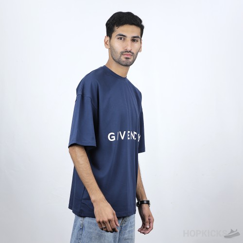 Givenchy Front Side Printed Blue T-Shirt (Economy Batch)