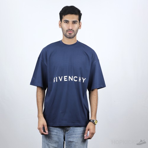 Givenchy Front Side Printed Blue T-Shirt (Economy Batch)