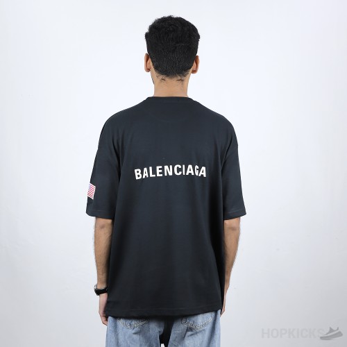 Bale*ciaga x Nasa Oversized Black T-Shirt (Economy Batch)